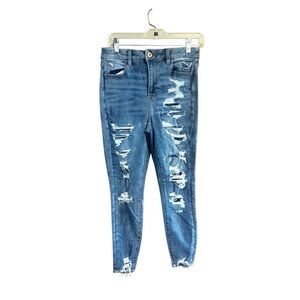 American Eagle Curvy- Hi Rise -distressed Jegging Jeans Sz 8